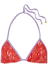 Diane Von Furstenberg Woman Moss Snake-print Triangle Bikini Top Papaya