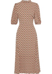 Diane Von Furstenberg Woman Nella Printed Crepe De Chine Midi Dress Tan