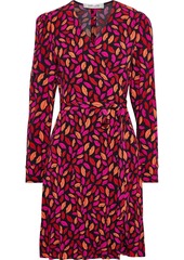 Diane Von Furstenberg Woman New Julian Two Printed Crepe Mini Wrap Dress Fuchsia