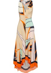 Diane Von Furstenberg Woman Octavia Asymmetric Printed Silk Crepe De Chine Maxi Dress Pastel Orange