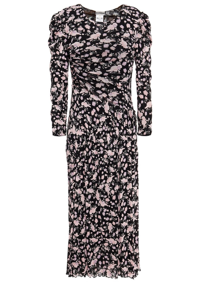 Diane von Furstenberg - Olina wrap-effect printed crepe de chine and mesh dress - Black - US 0