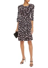 Diane von Furstenberg - Olina wrap-effect printed crepe de chine and mesh dress - Black - US 0