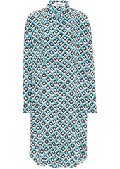 Diane Von Furstenberg Woman Aliana Pintucked Printed Silk Crepe De Chine Shirt Dress Turquoise