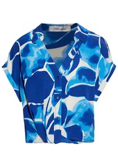 Diane Von Furstenberg Woman Roxy Printed Silk Crepe De Chine Shirt Blue