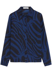 Diane Von Furstenberg Woman Samson Zebra-print Crepe Shirt Black