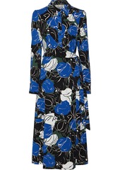 Diane Von Furstenberg Woman Sana Printed Stretch-jersey Midi Wrap Dress Blue