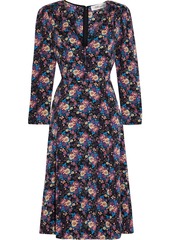 Diane Von Furstenberg Woman Vivi Floral-print Stretch-silk Dress Black
