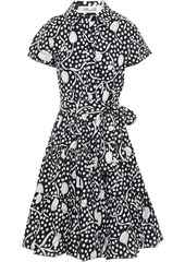 Diane Von Furstenberg Woman Zaria Belted Printed Cotton-poplin Shirt Dress Black