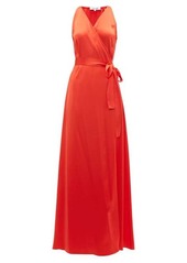 Diane Von Furstenberg Wrap-front charmeuse maxi dress