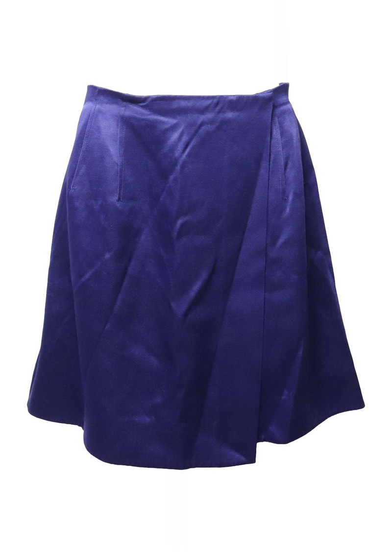 Diane Von Furstenberg Wrap Style Skirt in Royal Blue Acetate