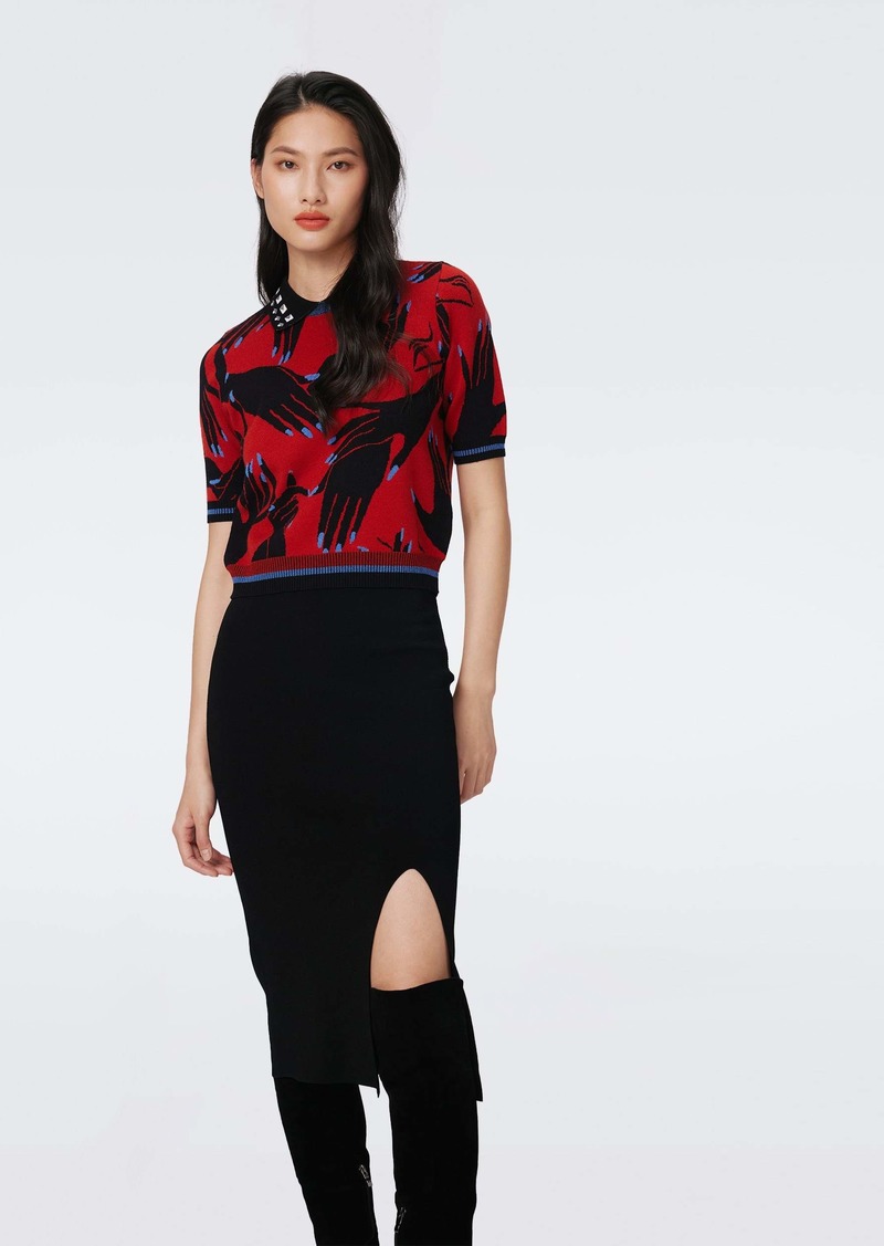 "DVF - Antonella Knit Jacquard Top by Diane Von Furstenberg