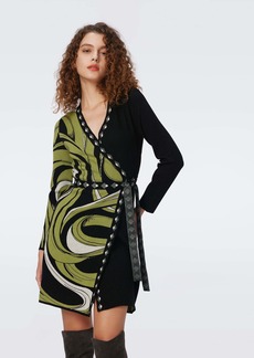 "DVF - Aubrey Knit Jacquard Wrap Dress by Diane Von Furstenberg