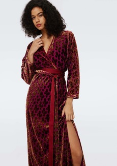 "DVF - Babette Velvet Wrap Dress by Diane Von Furstenberg