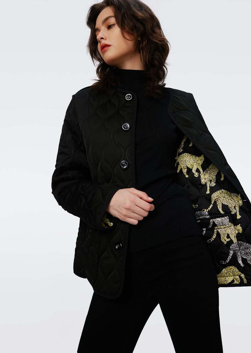 "DVF - Domino Reversible Quilted Coat by Diane Von Furstenberg