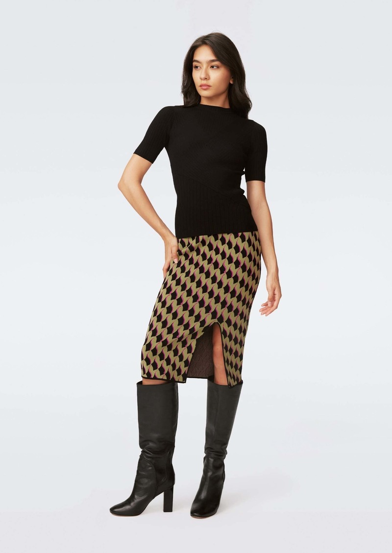 "DVF - Gusta Knit Jacquard Skirt by Diane Von Furstenberg