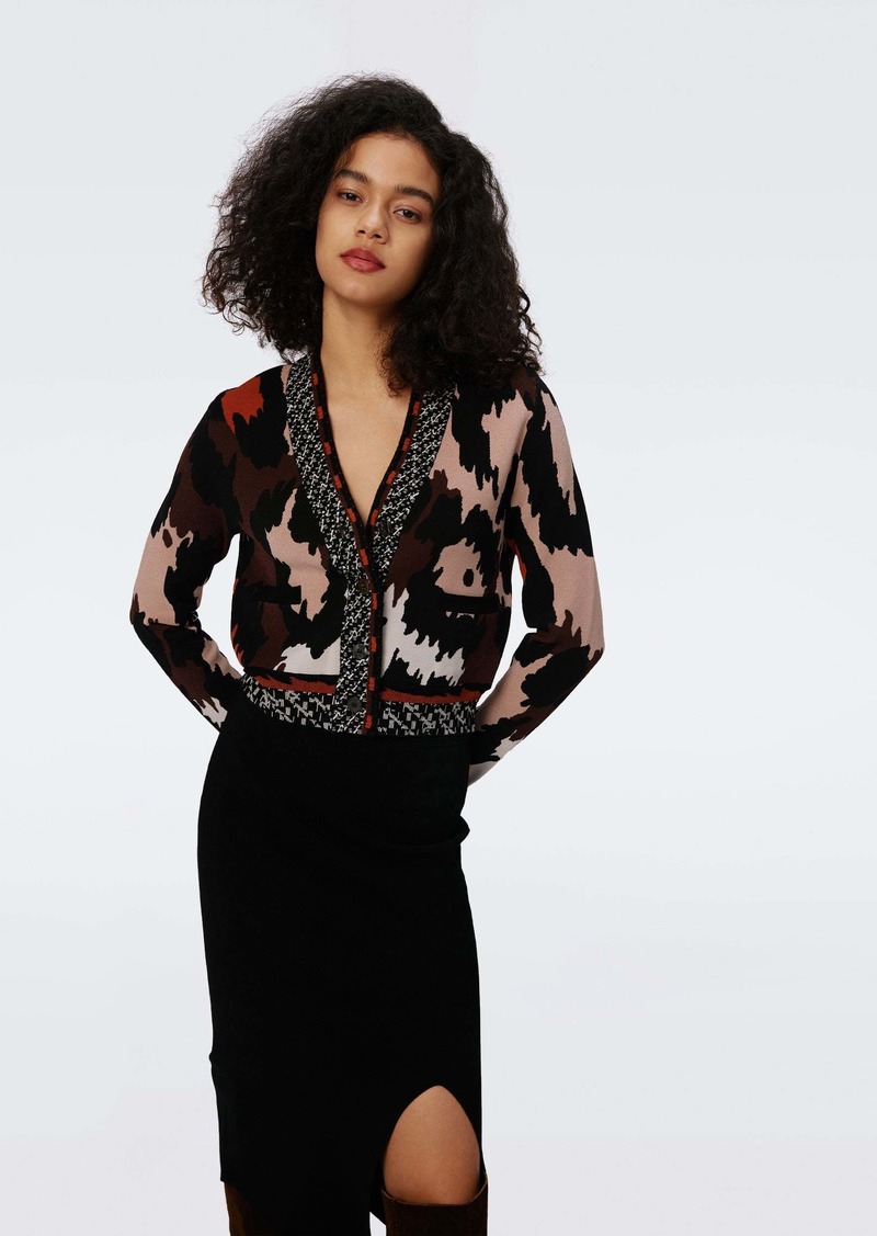 "DVF - Midge Knit Jacquard Cardigan by Diane Von Furstenberg