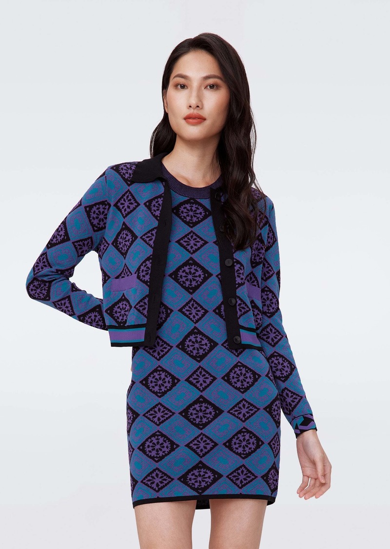 "DVF - Petey Knit Jacquard Cardigan by Diane Von Furstenberg