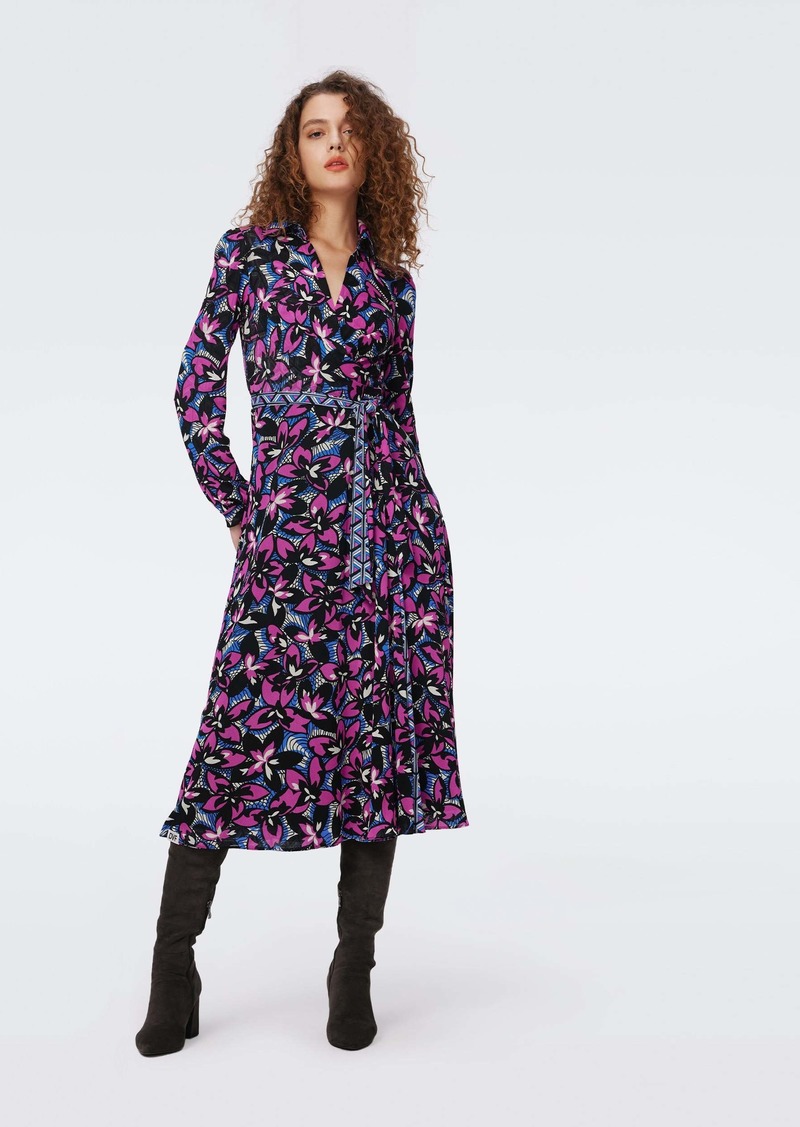 "DVF - Phoenix Reversible Mesh Wrap Dress by Diane Von Furstenberg