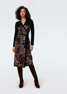 "DVF - Savannah Knit Jacquard Wrap Dress by Diane Von Furstenberg