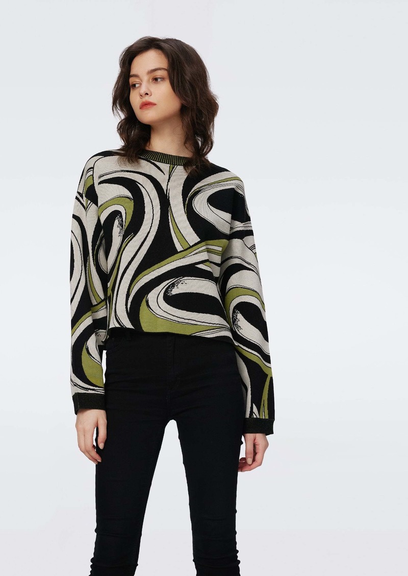 "DVF - Tierna Knit Jacquard Sweater by Diane Von Furstenberg