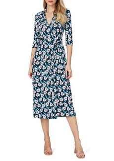 Diane Von Furstenberg DVF Abigail Floral Silk Midi Wrap Dress