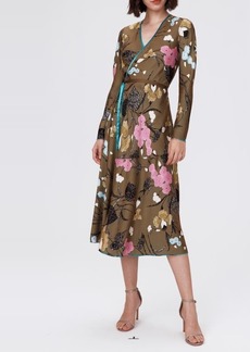 Diane Von Furstenberg DVF Anika Long Sleeve Reversible Wrap Dress