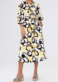 Diane Von Furstenberg DVF Bambi Geo Print Midi Dress
