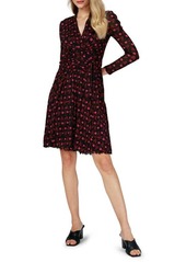 Diane Von Furstenberg DVF Brenda Long Sleeve Mesh Wrap Dress