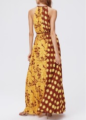 Diane von Furstenberg Darla Mixed Print Maxi Dress