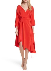DVF Diane von Furstenberg Asymmetrical Wrap Silk Dress