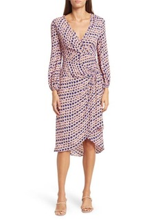 Diane Von Furstenberg DVF Draco 3/4 Sleeve Print Dress