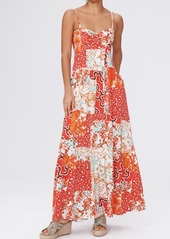 Diane von Furstenberg Etta Mixed Print Maxi Dress