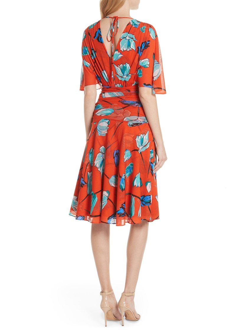 dvf flutter sleeve dress