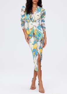 Diane von Furstenberg Hades Abstract Floral Print Midi Dress