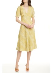 Diane Von Furstenberg DVF Idris Print V-Neck Dress