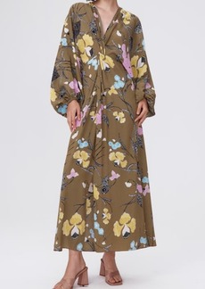Diane von Furstenberg Kason Floral Print Long Sleeve Dress