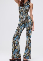 Diane von Furstenberg Kellie Fireworks Print Sleeveless Jumpsuit