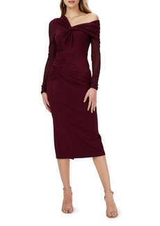 Diane Von Furstenberg DVF Rich One-Shoulder Long Sleeve Body-Con Dress