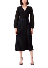 Diane Von Furstenberg DVF Shelley Sparkle Ribbed Long Sleeve Wrap Dress