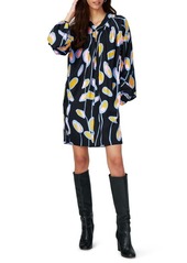 Diane Von Furstenberg DVF Silka Keyhole Cutout Long Sleeve Minidress