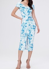 Diane von Furstenberg Stephen Floral Portrait Neck Midi Dress