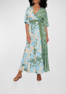 Diane Von Furstenberg Eloise Floral Print Wrap Maxi Dress