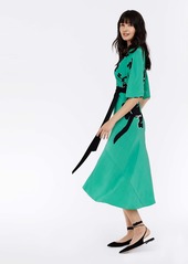Diane Von Furstenberg Eloise Silk Crepe De Chine High-Low Midi Dress in Climbing Panther