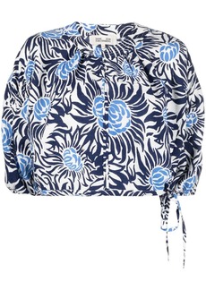 Diane Von Furstenberg floral-print cropped top