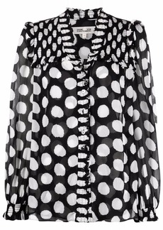 Diane Von Furstenberg Gian Carlo polka-dot print chiffon blouse