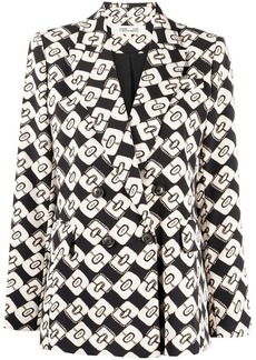 Diane Von Furstenberg Gloria graphic-print double-breasted blazer