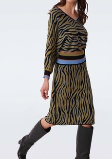 Diane Von Furstenberg Hazel Skirt In Zebra Khaki
