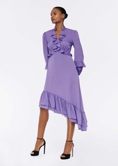 Diane Von Furstenberg Jill Crepe De Chine-Blend Dress in Purple