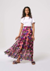 Diane Von Furstenberg Lillian Chiffon-blend Maxi Skirt in Oasis