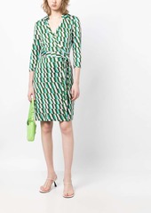 Diane Von Furstenberg logo-print silk wrap dress